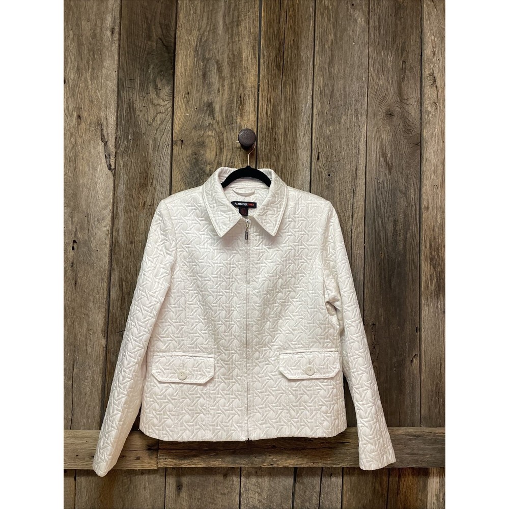 Weather Tamer Womens Quilted Jacket Cream Winter White Sz Large‎